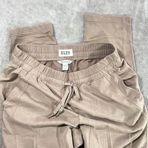 Athleta Joggers Women M Brown French Terry Drawstring Pockets Sweatpants